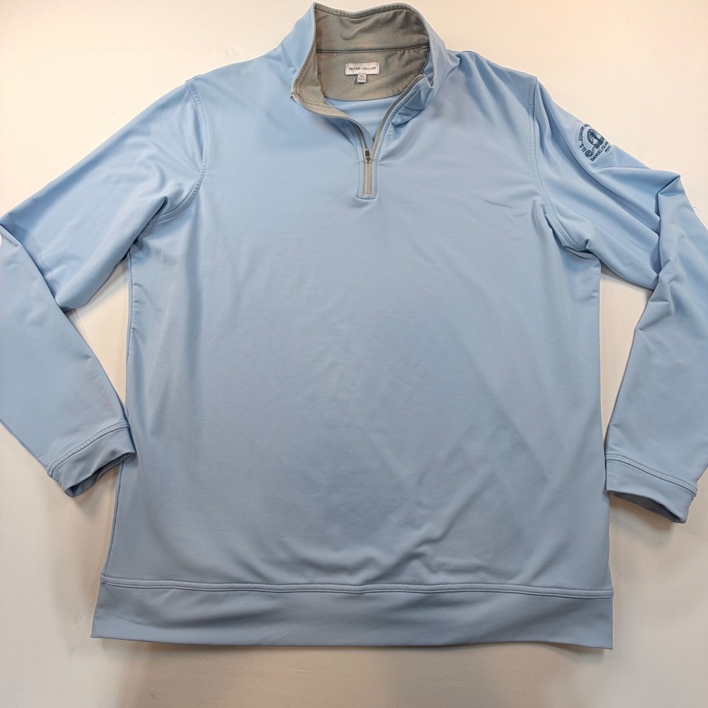 Peter Millar Perth Quarter Zip XL Blue Daniel Island Club 75th Golf Pullover